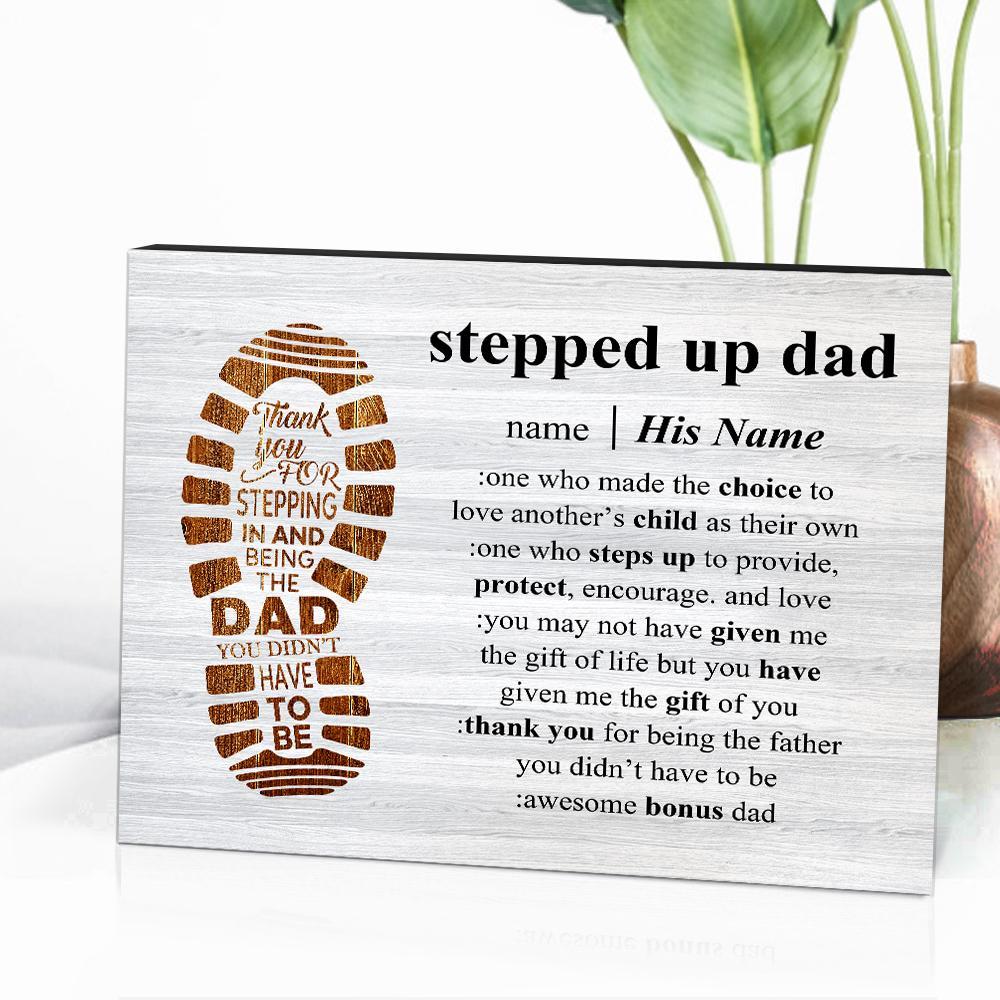 Custom Stepped Up Dad Frame Father's Day Gift for Dad - photomoonlampau