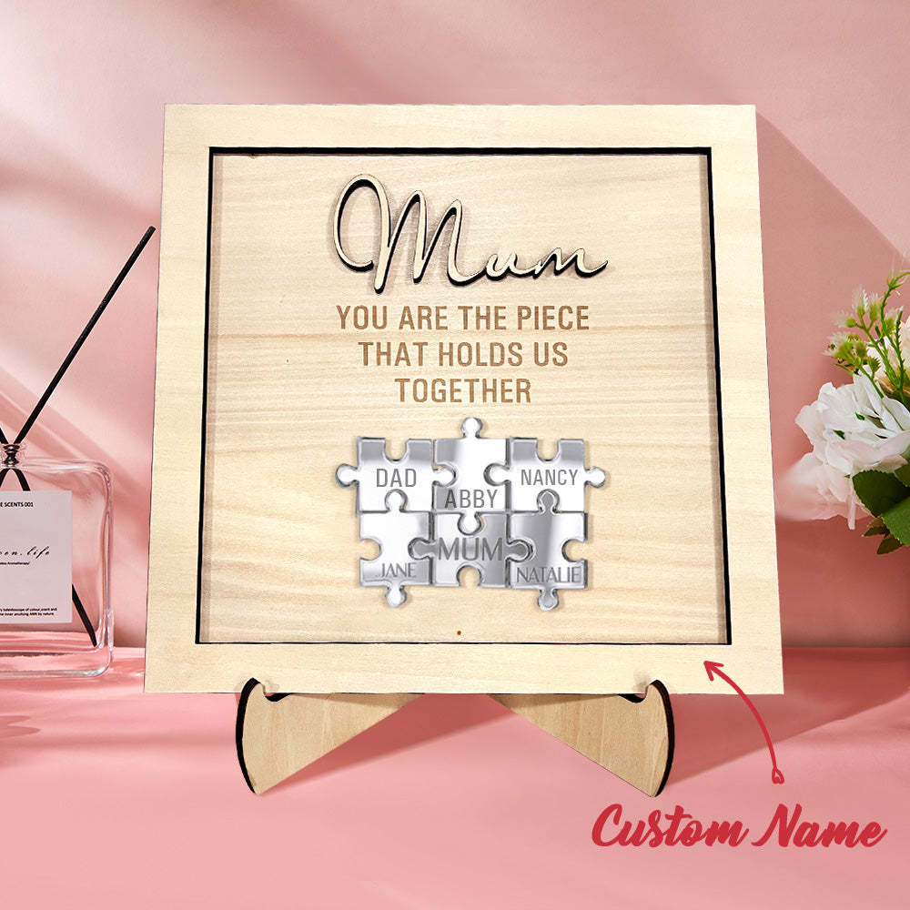 You Are the Piece That Holds Us Together Personalized Mum Puzzle Plaque Mother's Day Gift - mymoonlampuk