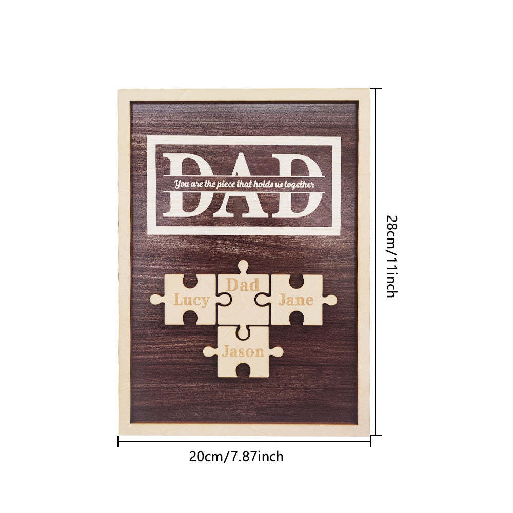 Personalized Dad Puzzle Plaque You Are the Piece That Holds Us Together Gifts for Dad - photomoonlamp