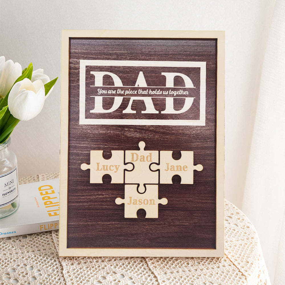 Personalized Dad Puzzle Plaque You Are the Piece That Holds Us Together Gifts for Dad - photomoonlamp