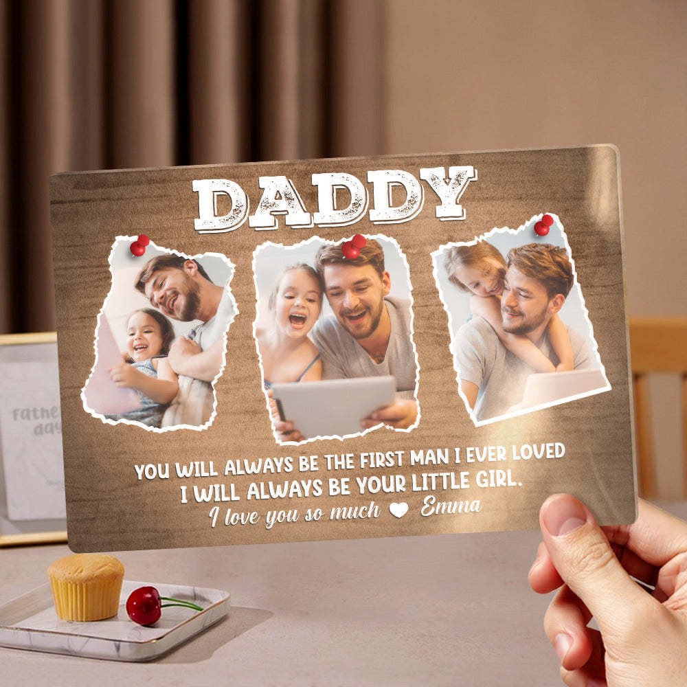 Gifts for Dad Custom Photo and Name Plaque Home Decor - MyMoonLampUk