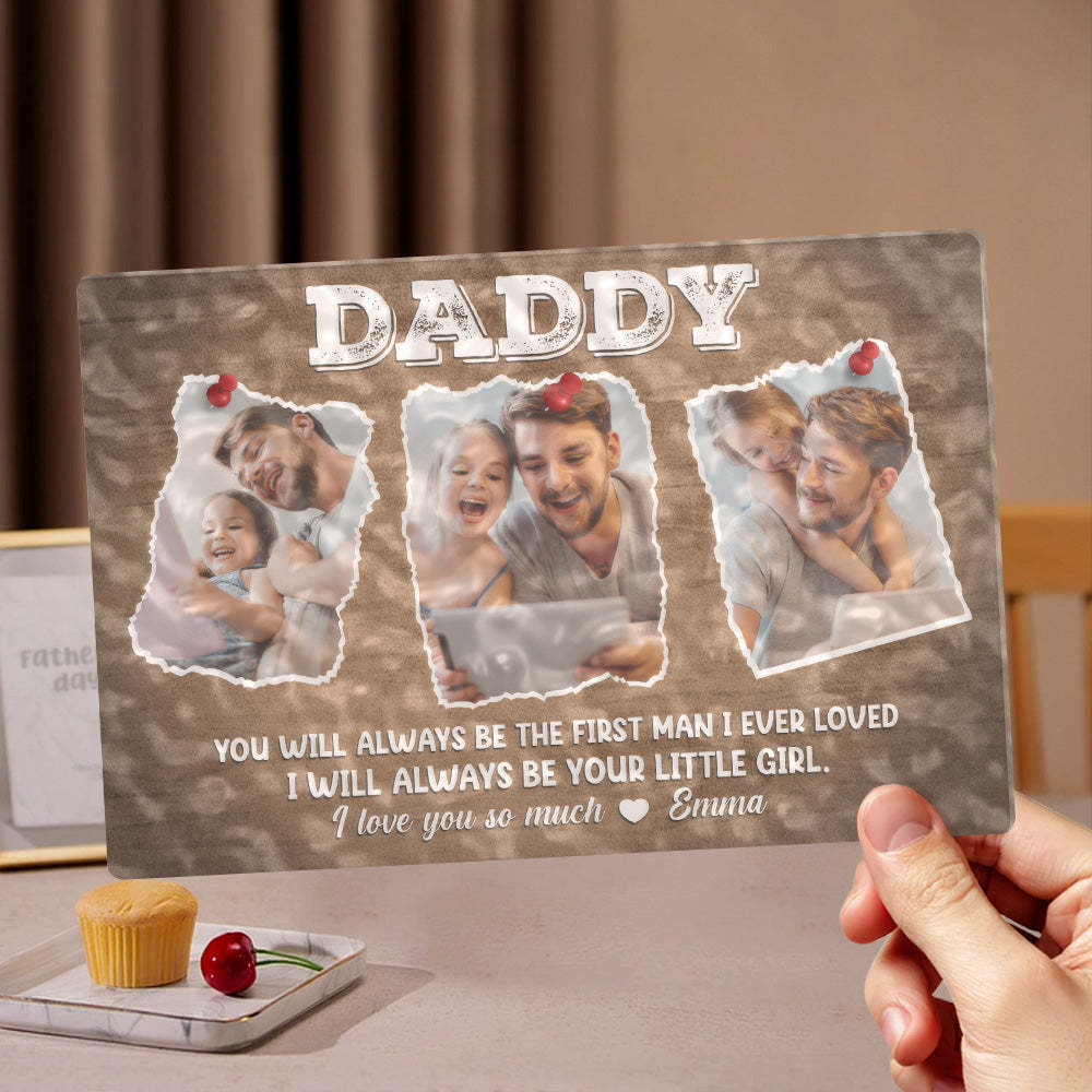Gifts for Dad Custom Photo and Name Plaque Home Decor - MyMoonLampUk