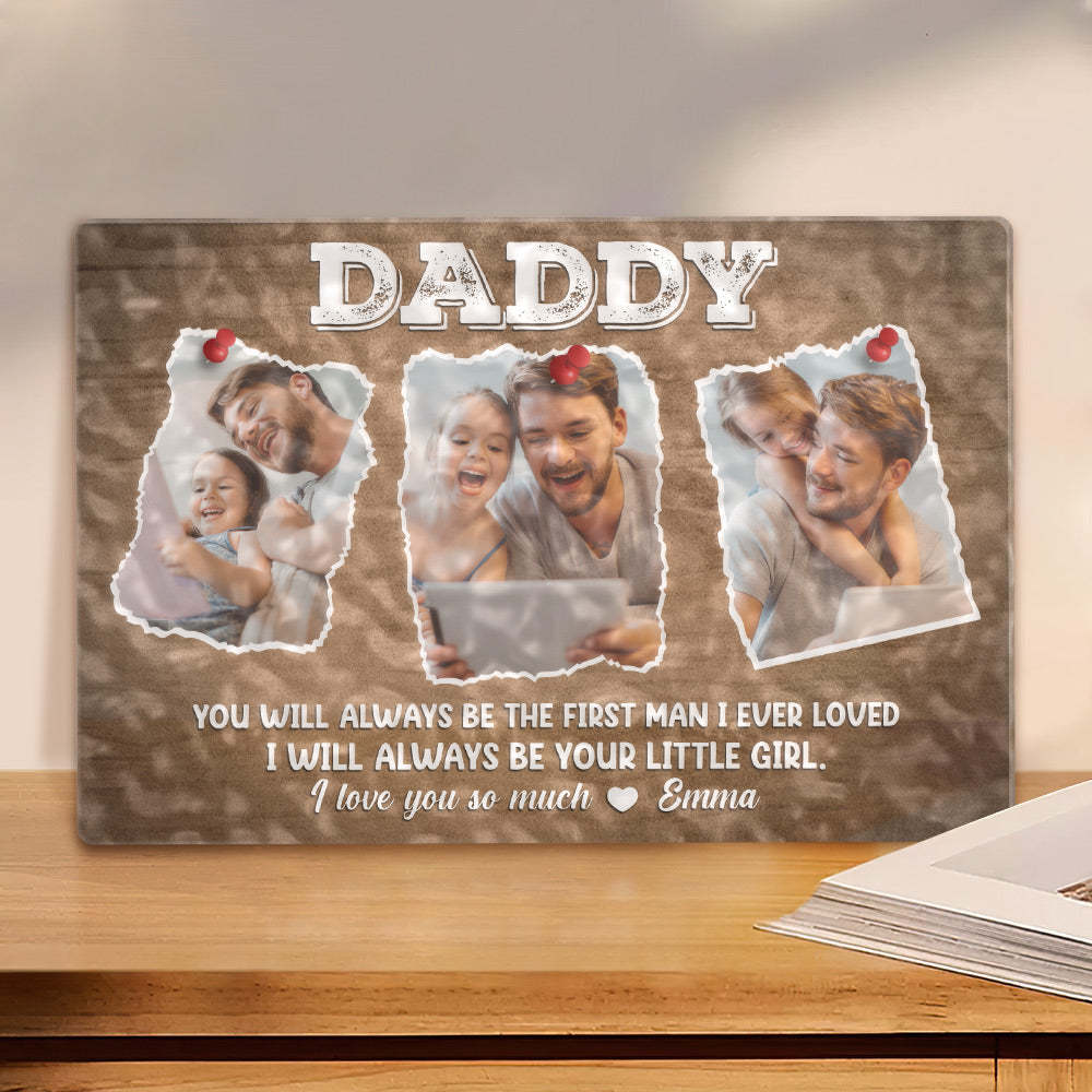 Gifts for Dad Custom Photo and Name Plaque Home Decor - MyMoonLampUk