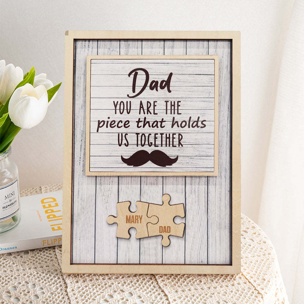 Personalized Dad Puzzle Beard Plaque You Are the Piece That Holds Us Together Gifts for Dad - photomoonlamp