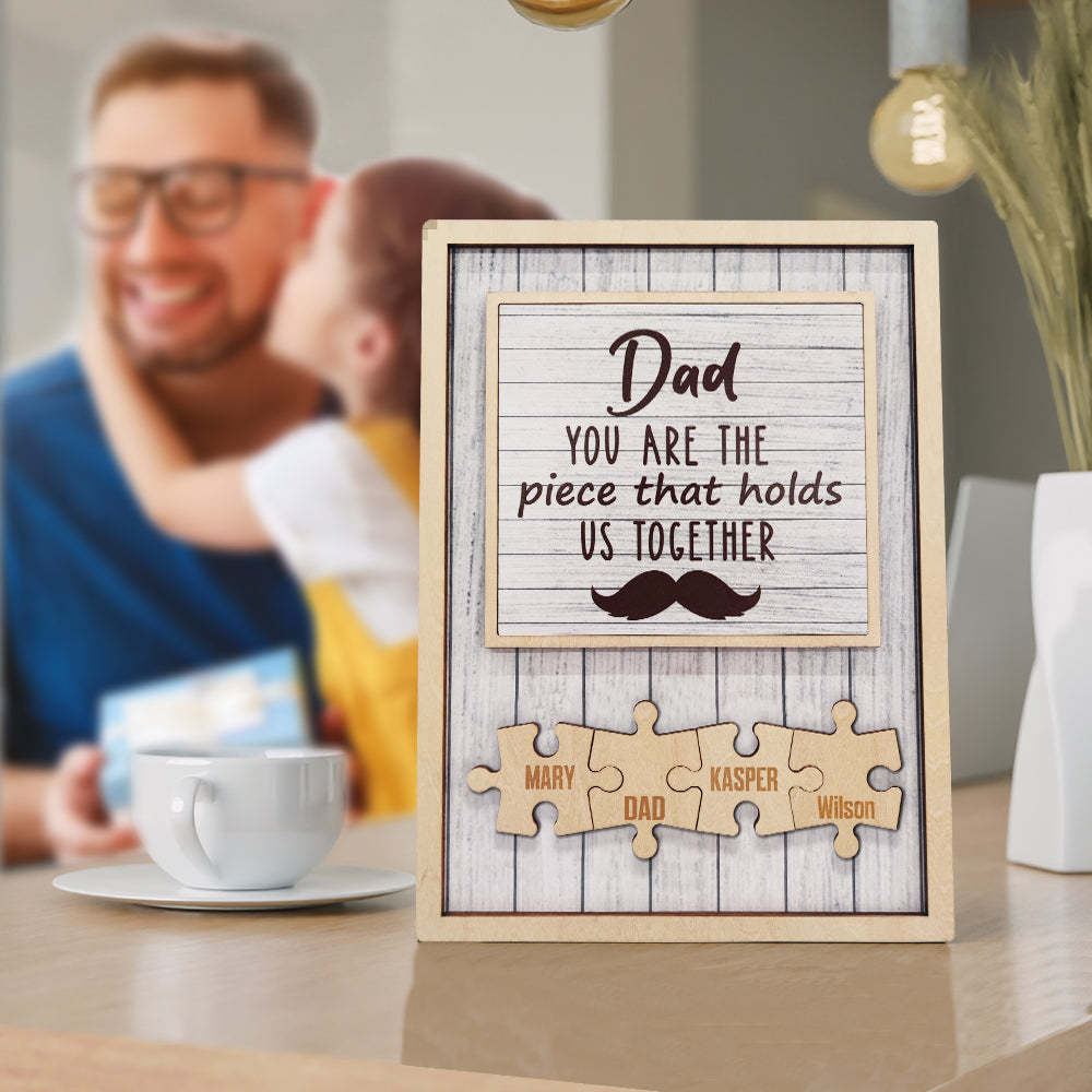 Personalized Dad Puzzle Beard Plaque You Are the Piece That Holds Us Together Gifts for Dad - photomoonlamp
