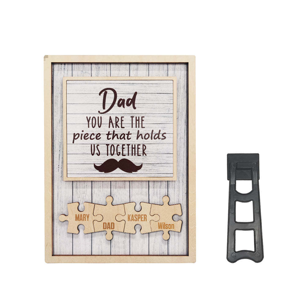 Personalized Dad Puzzle Beard Plaque You Are the Piece That Holds Us Together Gifts for Dad - photomoonlamp