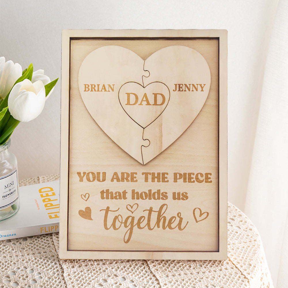 Personalized Dad Puzzle Sign You Are the Piece That Holds Us Together Gifts for Dad - photomoonlamp