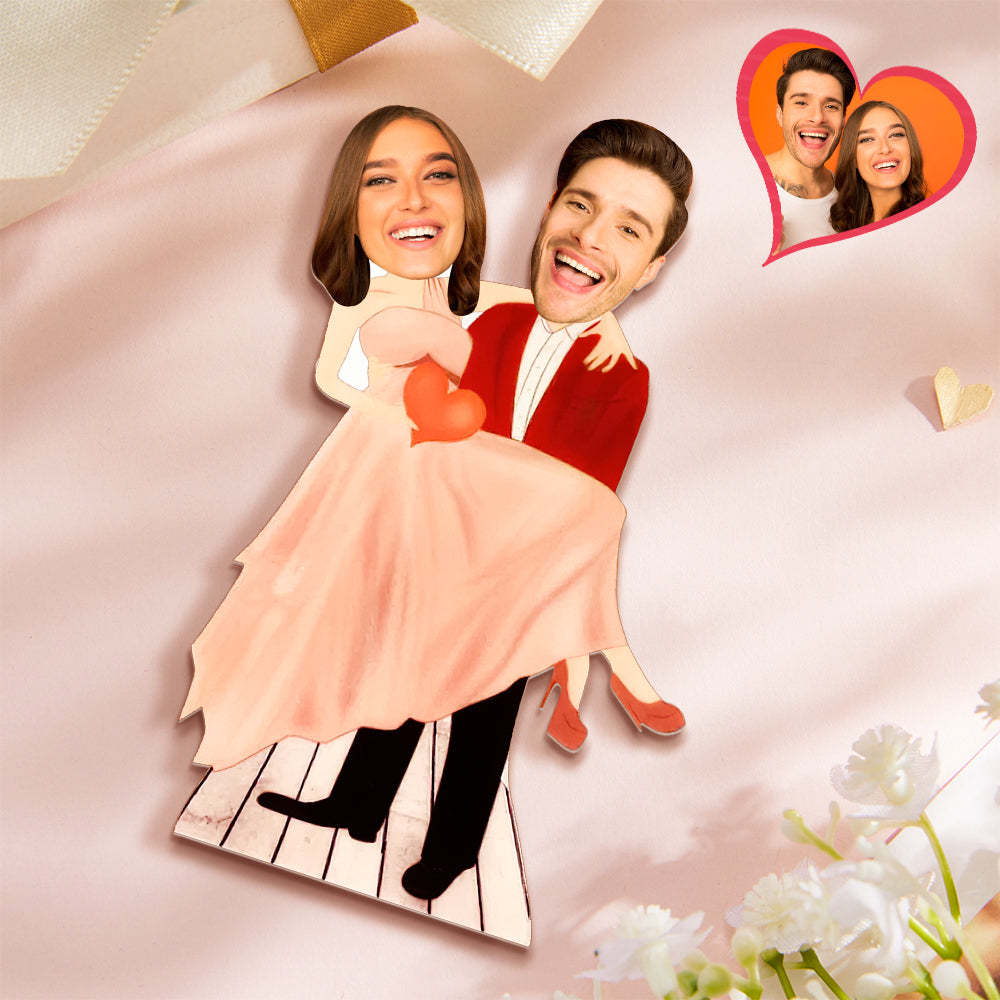 Personalized Plaque Carry Your Love Caricature Couple Custom Face MiniMe Decor Gift for Lover - mymoonlampuk