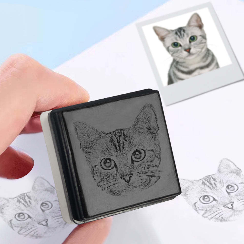 Custom Portrait Stamp Personalized Photo Pet Stamps Gifts for Pet Lover - mymoonlampuk