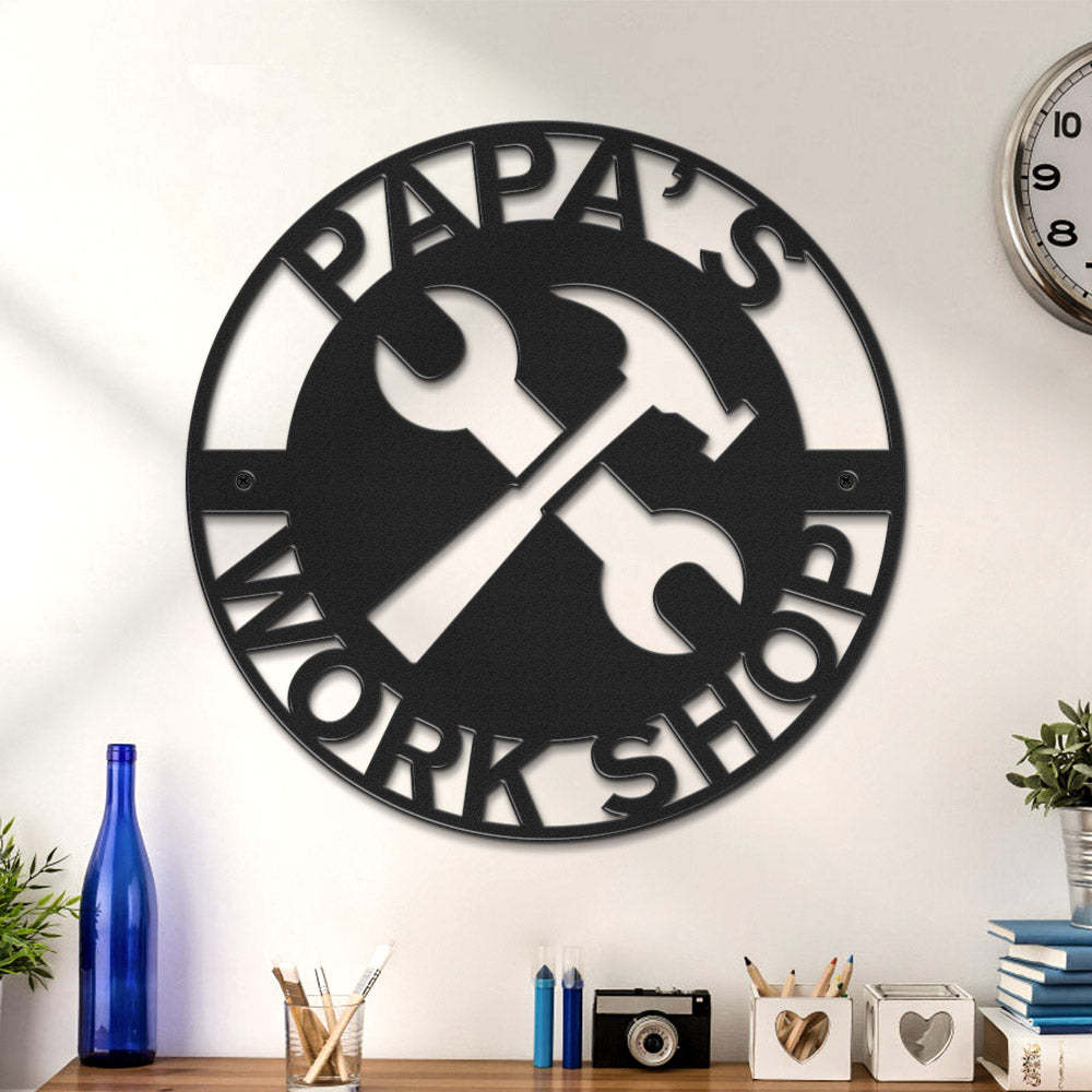 Custom Father's Day Metal Sign Personalized LED Lights Wall Art Decor Gift for Dad - photomoonlamp