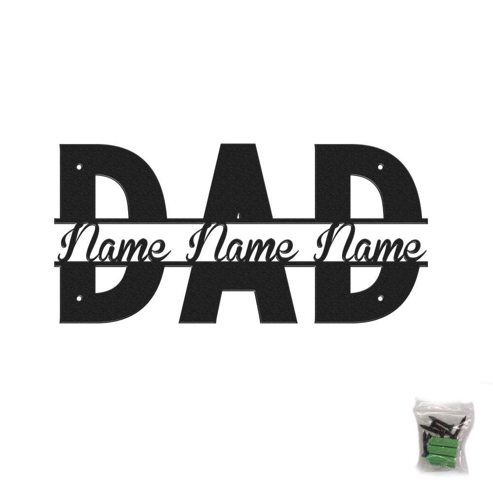 Custom Dad Metal Sign Personalized Name LED Lights Wall Art Decor Father's Day Gift - photomoonlamp