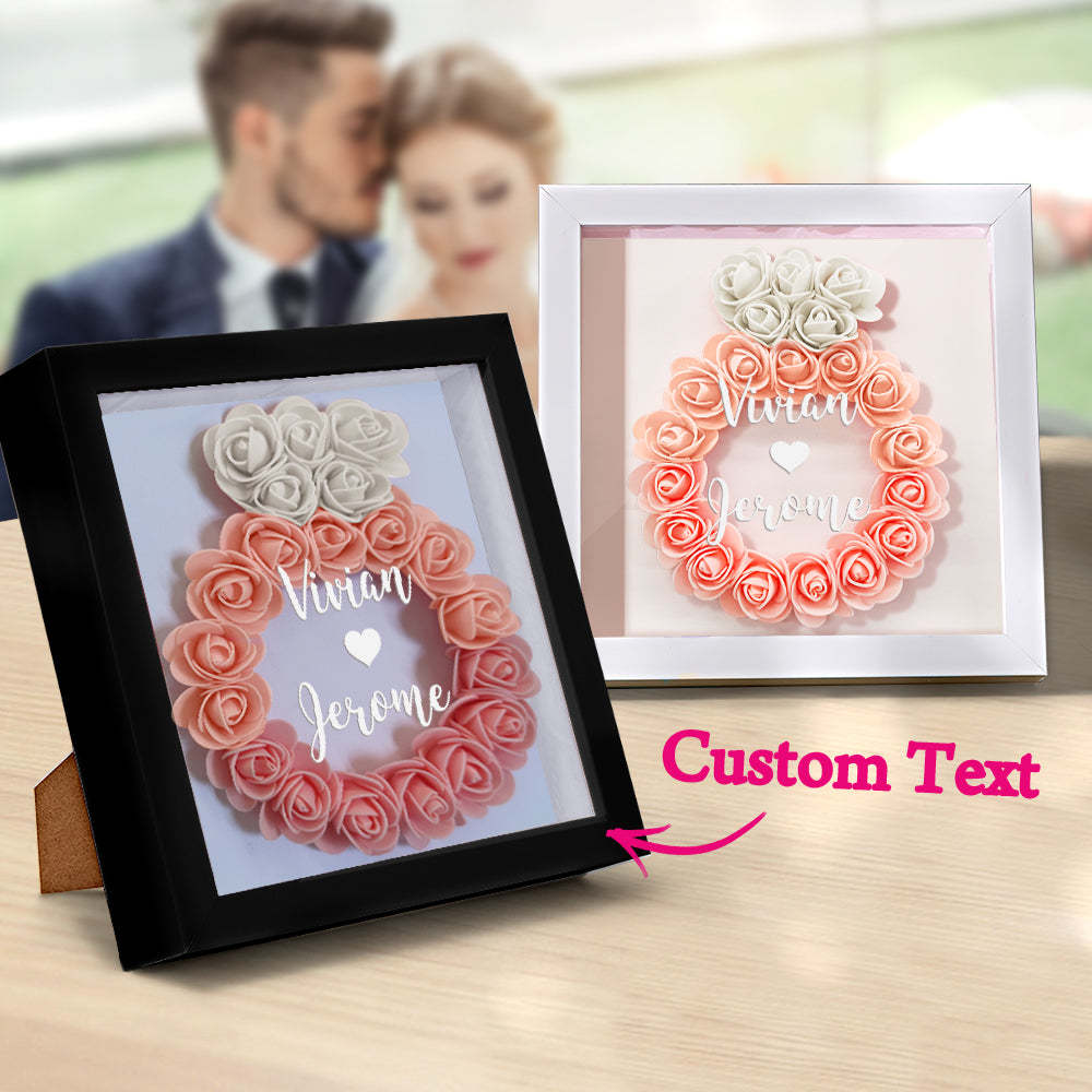 Custom Flower Shadow Box Personalized Wedding Ring Flower Shadowbox Frame Gift - mymoonlampuk