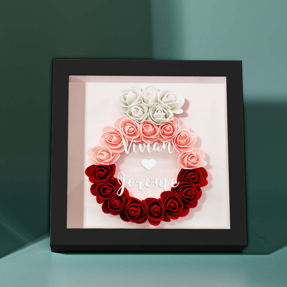 Custom Flower Shadow Box Personalized Wedding Ring Flower Shadowbox Frame Gift - mymoonlampuk