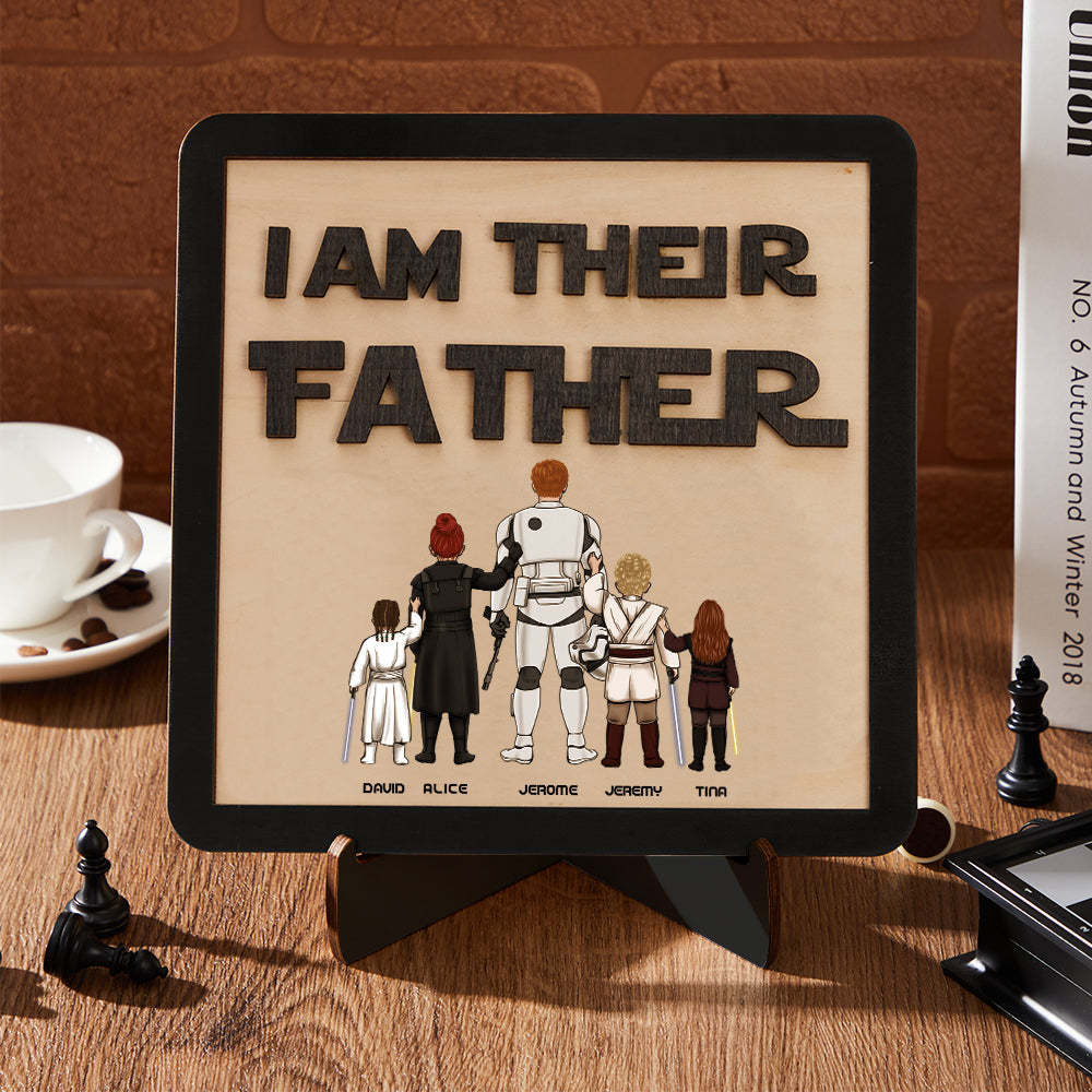 Personalized I Am Their Father Sign Wooden Plaque Father's Day Gift - mymoonlampuk