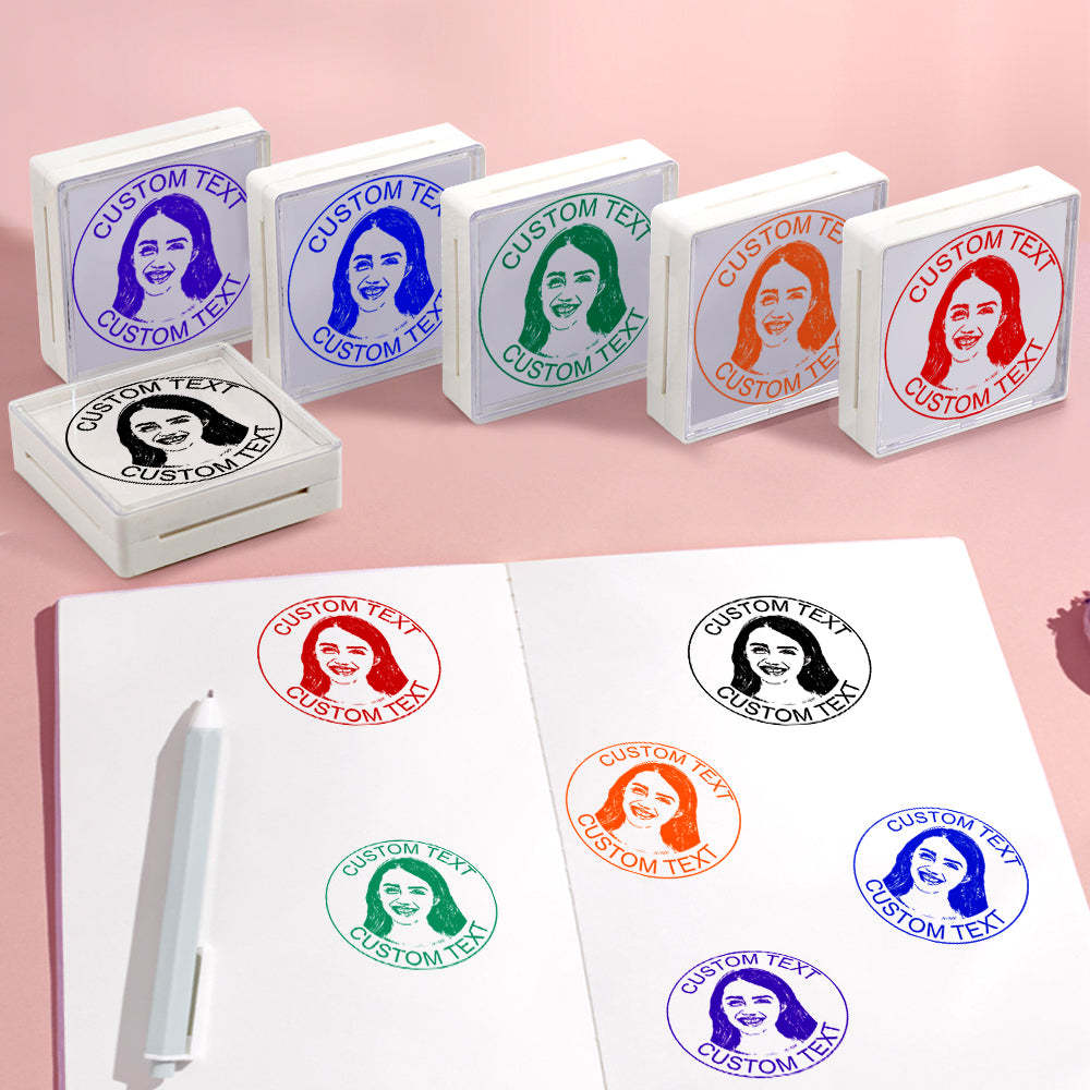 Personalized Face Stamp Custom Portrait Stamps Gifts for Him and Her - mymoonlampuk