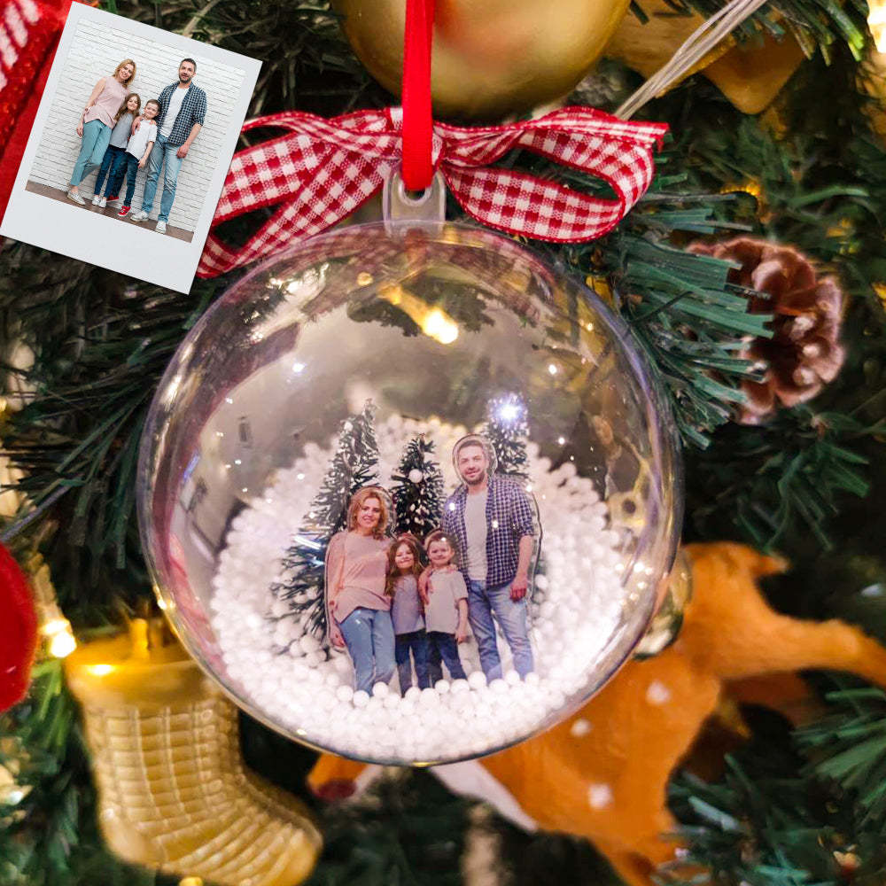 Custom Photo Christmas Ball Ornament Personalised 3D Ball Ornament for Christmas Tree - mymoonlampuk