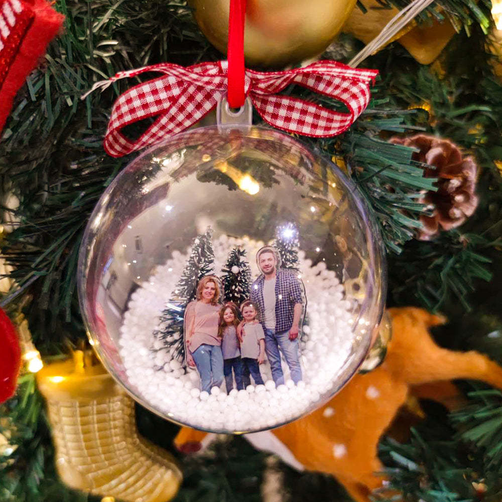 Custom Photo Christmas Ball Ornament Personalised 3D Ball Ornament for Christmas Tree - mymoonlampuk