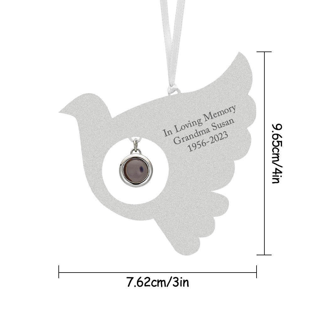 Personalised Projection Ornament Custom Photo Bird Ornament for Memorial Gifts - mymoonlampuk