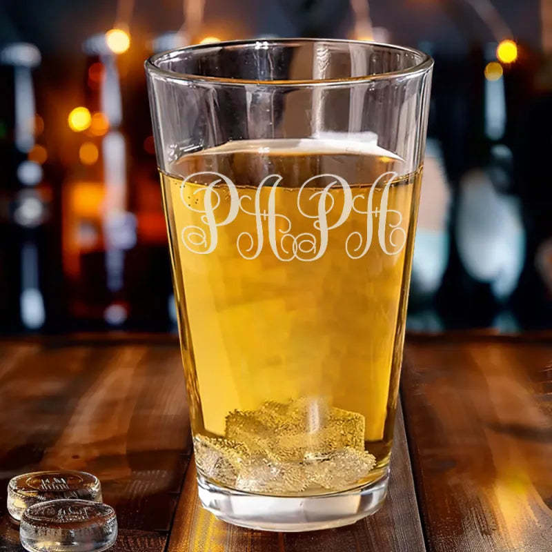 Personalized To Dad 16oz Beer Glass with Names Date Father's Day Birthday for Dad Grandpa Husband - MyMoonLampUk