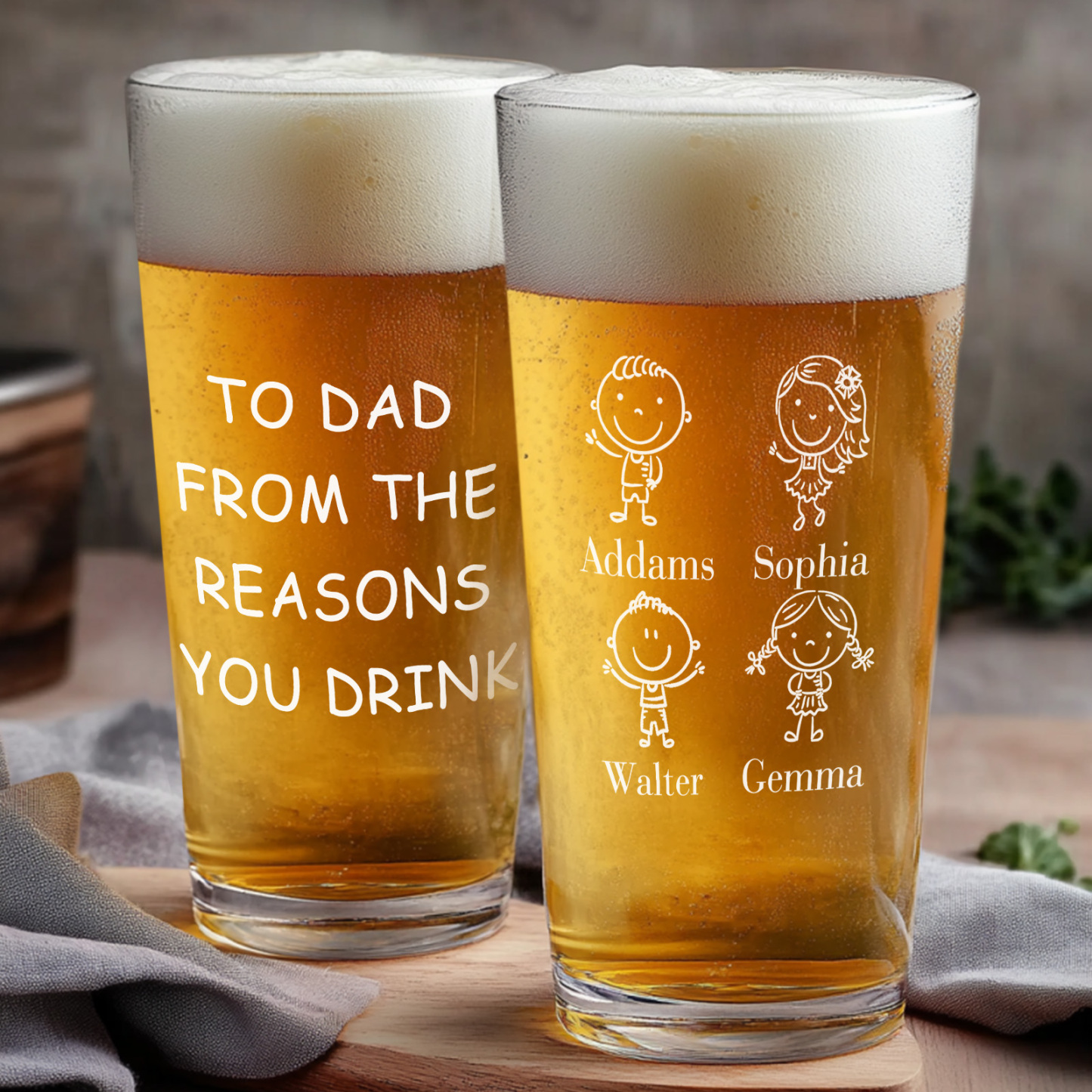 From The Reasons You Drink Father's Day Gifts For Dad - Personalized Beer Glass - MyMoonLampUk