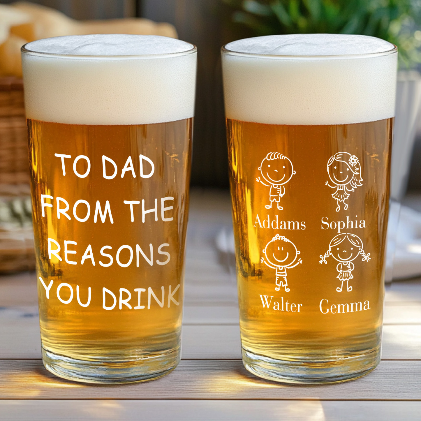 From The Reasons You Drink Father's Day Gifts For Dad - Personalized Beer Glass - MyMoonLampUk