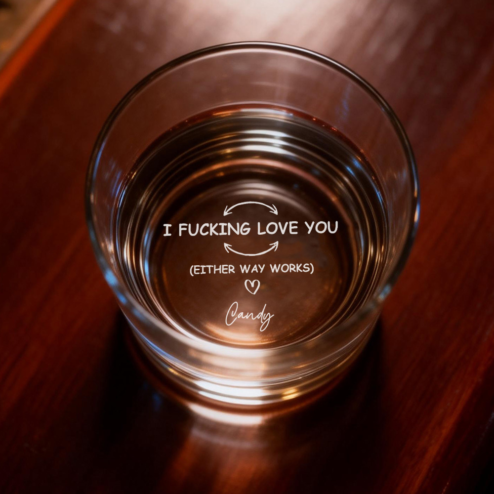 Custom Fucking Love You Whiskey Glass Valentines Gifts For Husband Valentine's Day Gifts For Him - MyMoonLampUk