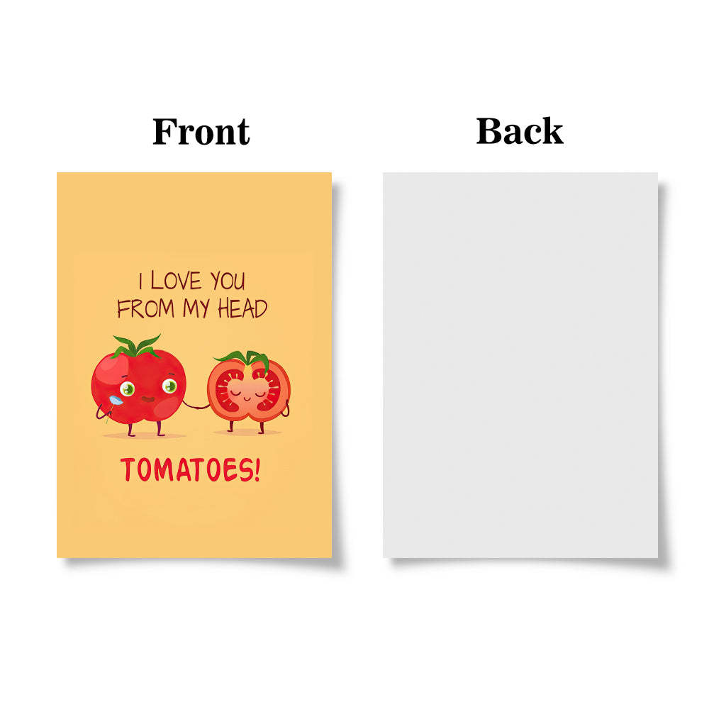 Funny Tomatoes Greeting Card Gift for Her or Him - mymoonlampuk