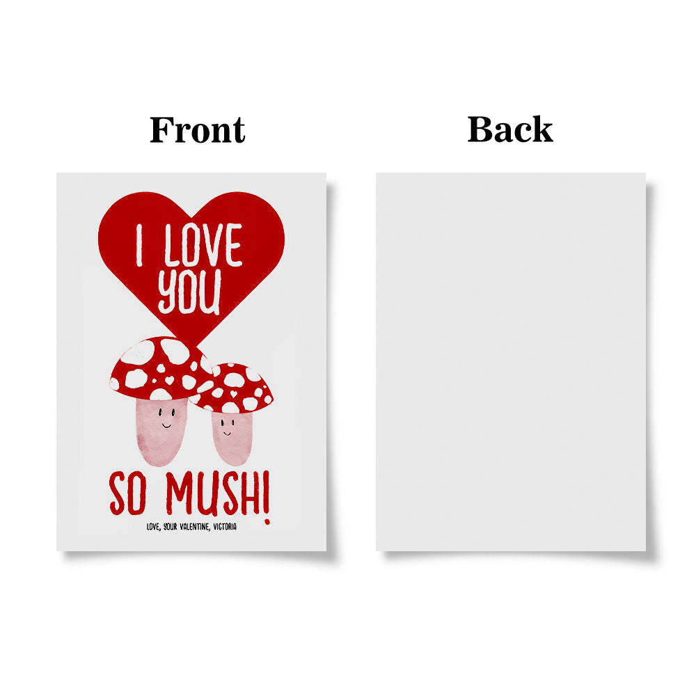 I Love You So Much Funny Mushroom Valentine's Day Card - mymoonlampuk