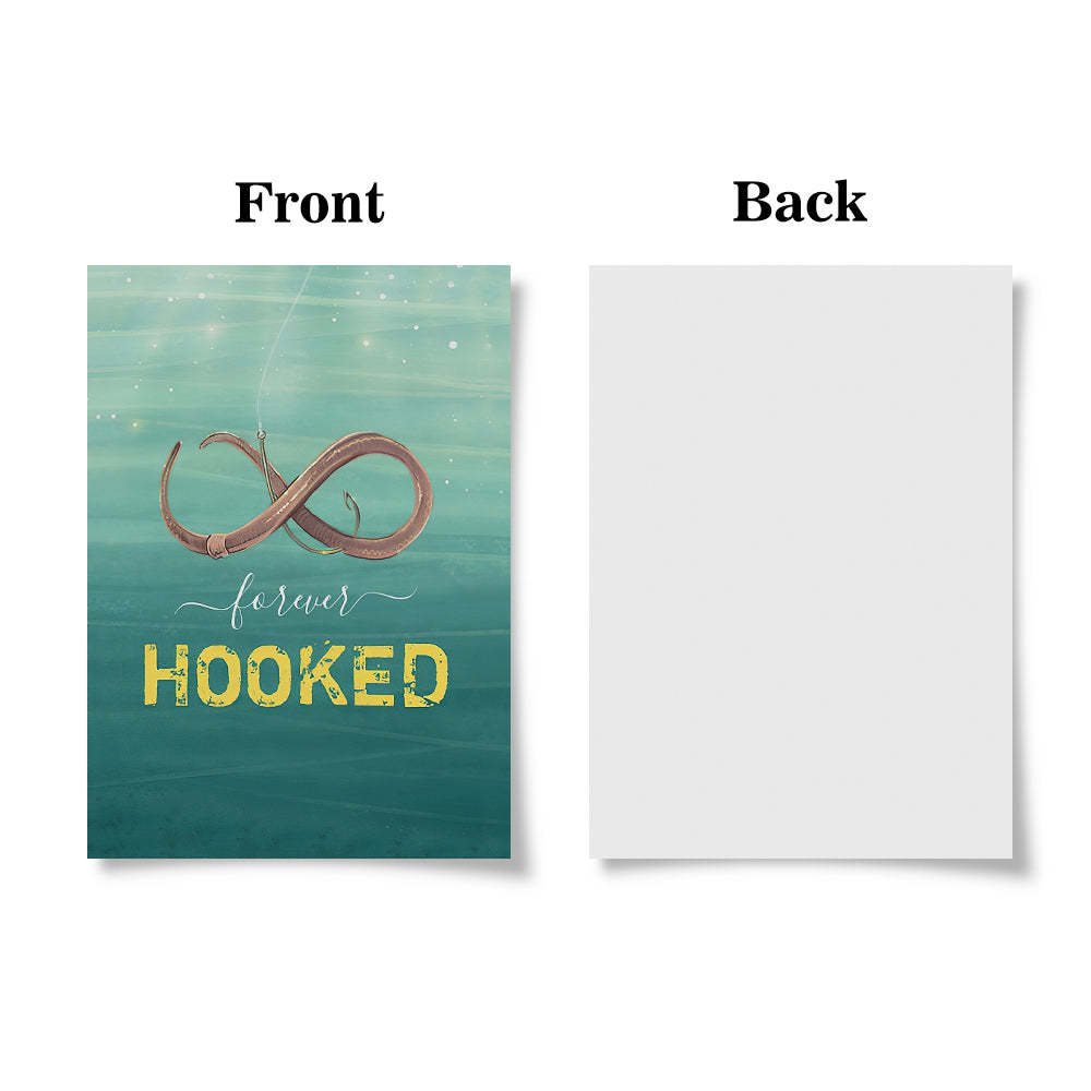 Hooked on You Funny Unique Fish Valentine's Day Greeting Card - mymoonlampuk