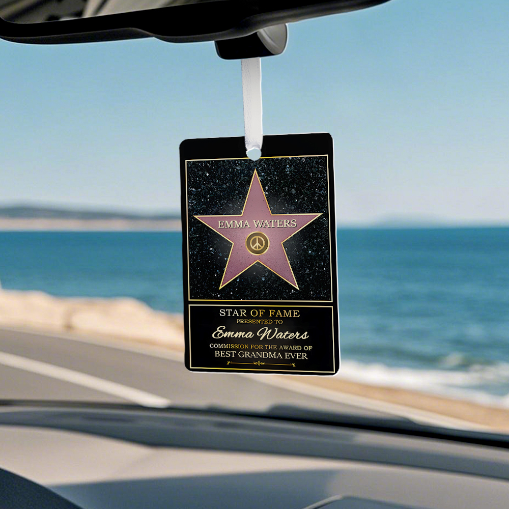 Custom Photo Car Ornament Personalized Gifts for Him Star Of Fame Family Vertical Canvas Birthday Gift For Mom - MyMoonLampUk
