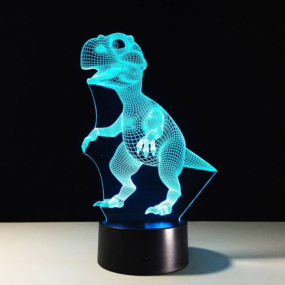 Tyrannosaurus Rex 3D Dinosaur Colorful Night Light Touch 7 Color Illusion Lamp