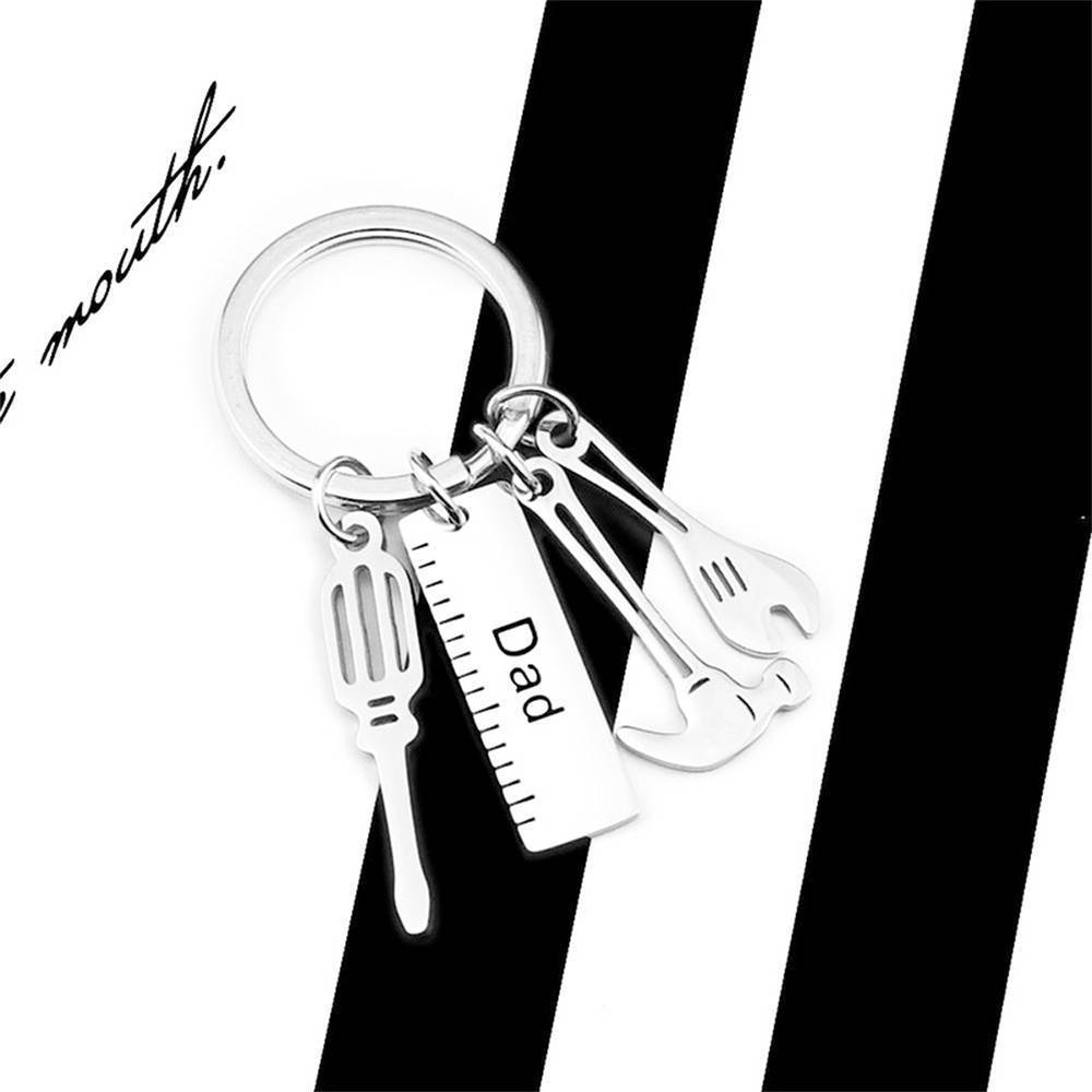 Father's Day Gifts Dad Tool Ruler Hammer Wrench Screwdriver Keychain - MyMoonLampUk