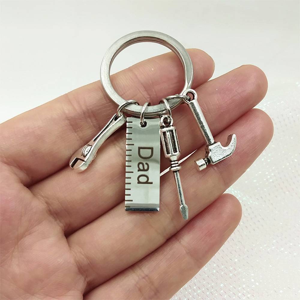 Father's Day Gifts Dad Tool Ruler Hammer Wrench Screwdriver Keychain - MyMoonLampUk