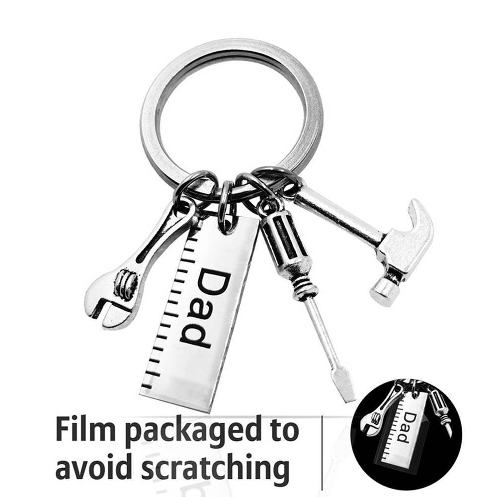 Father's Day Gifts Dad Tool Ruler Hammer Wrench Screwdriver Keychain - MyMoonLampUk