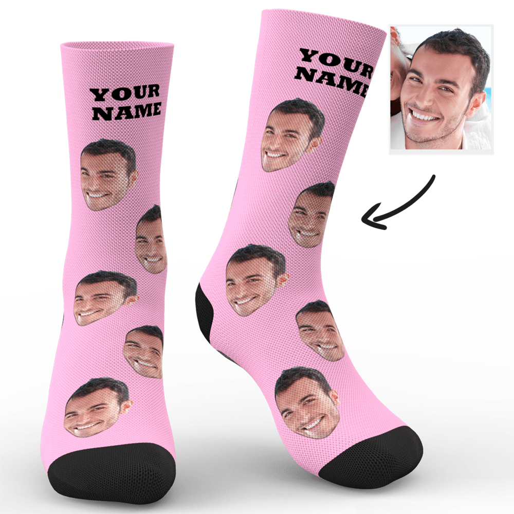Christma's Day Gifts Custom Face Socks Colorful Socks - MyMoonLampUk