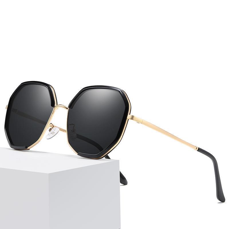 Celebrity - UV400 Protective Polarized Beach Sunglasses - Bright Gold/Grey Red - mymoonlampuk