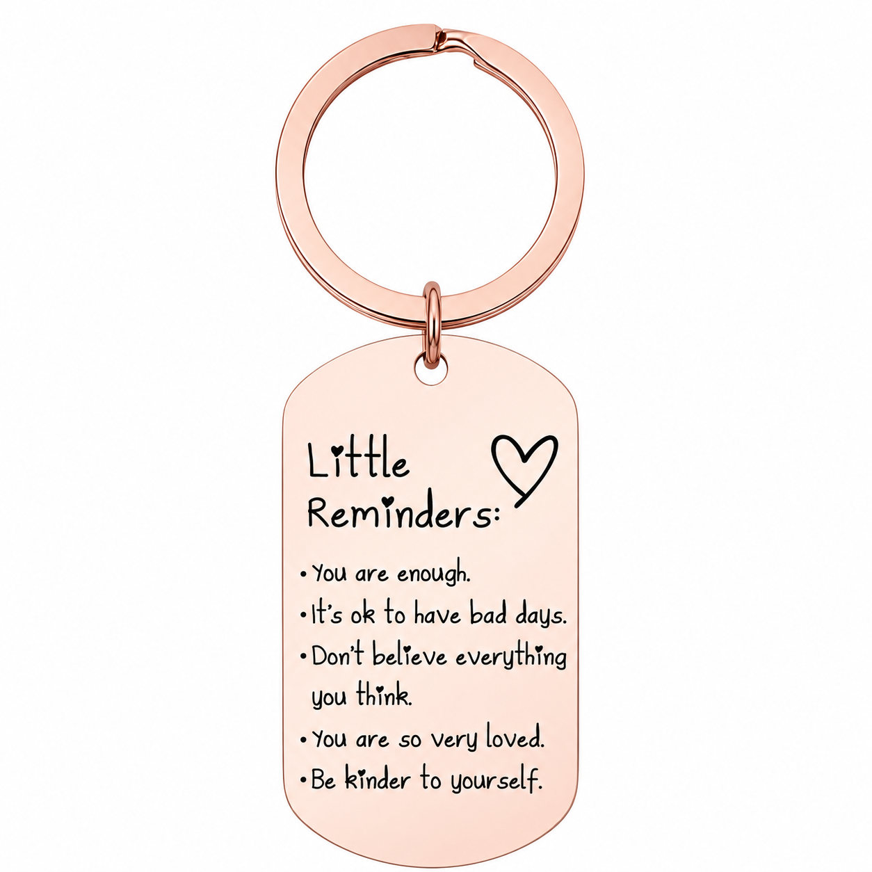 Inspirational Little Reminders Keychain Standard Inspirational Little Reminders Keychain Stainless Steel Dog Tag Gifts for Friends - MyMoonLampUk