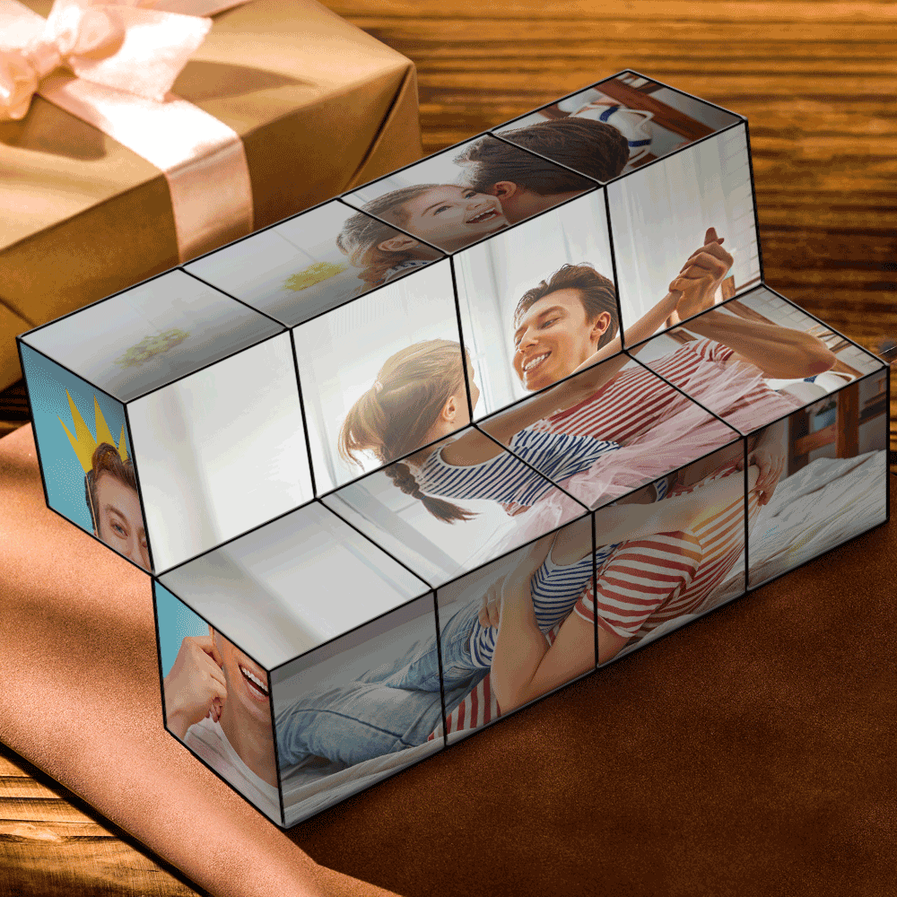 Father's Day Gifts Christmas Gifts Custom Magic Folding Photo rubic's Cube For Father