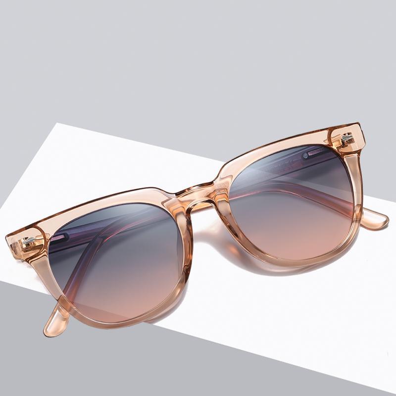 Duncan - Classic UV400 Protective Polarized Beach Sunglasses - Transparent Tea/Blue Pink - mymoonlampuk