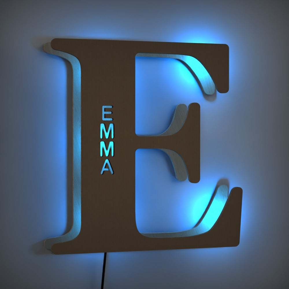 Personalized Wooden Up Letter L Name Sign Lamp Billboard Lamp Night Light