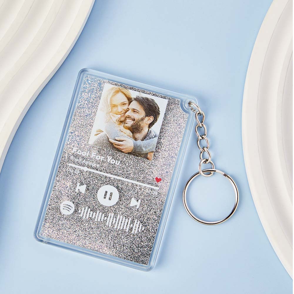 Scannable Spotify Code Quicksand Plaque Keychain Lamp Music and Photo Acrylic Gifts for Her - mymoonlampuk