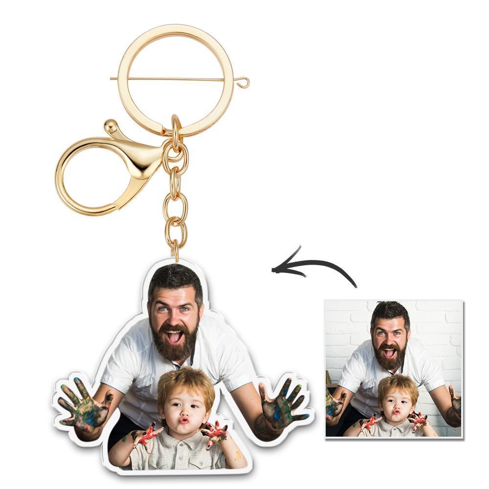 Custom Photo Keyring Acrylic Personalised Photo Keyring Gift For Father and Son