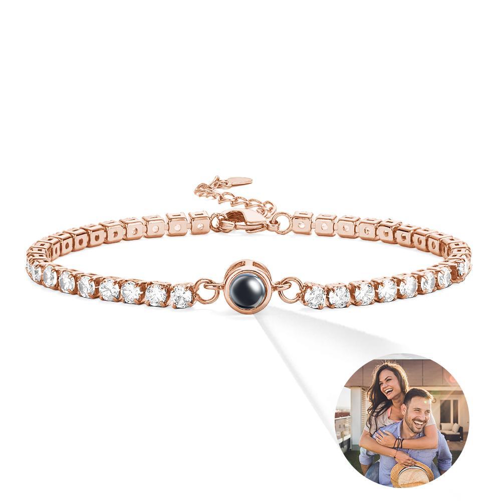 Custom Photo Projection Bracelet Tennis Bracelet Fashionable All Diamonds Bracelet Gifts For Her - MyMoonLampUk