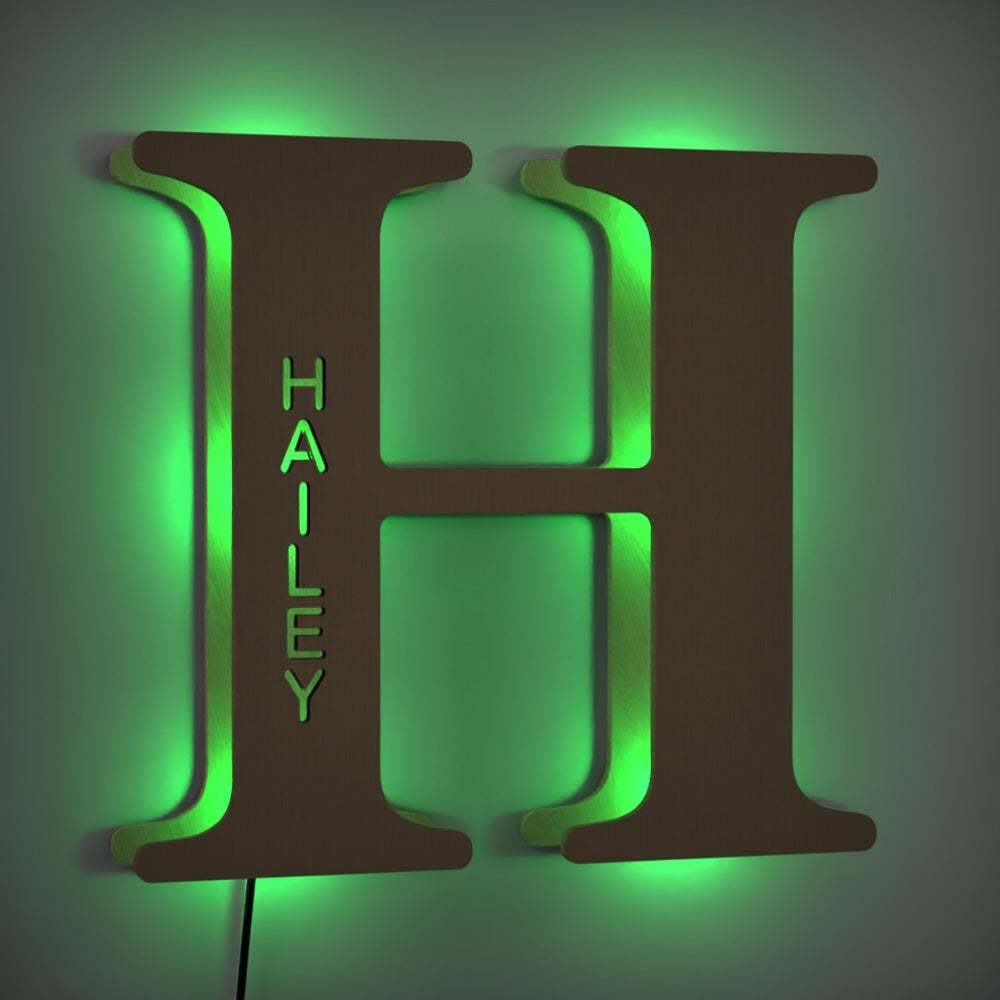 Creative Wooden Up Letter Name Sign Lamp Billboard Lamp Night Light