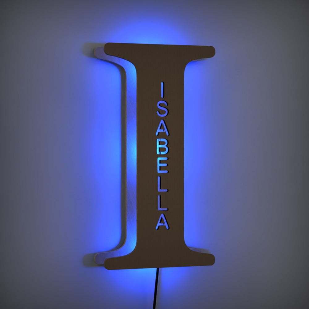 Letter F Wooden Custom Name Sign Lamp Billboard Lamp Night Light