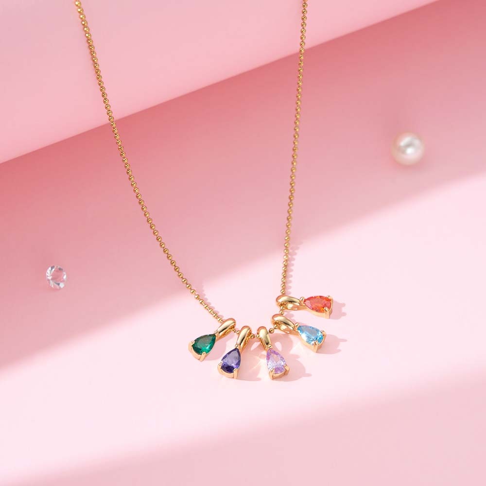 Birthstone Necklace,Custom Jewellery,14K Gold Necklace,Anniversary Gift,Family Gift, Birthday Gift ,Grandma Necklace, Christmas Gift for He