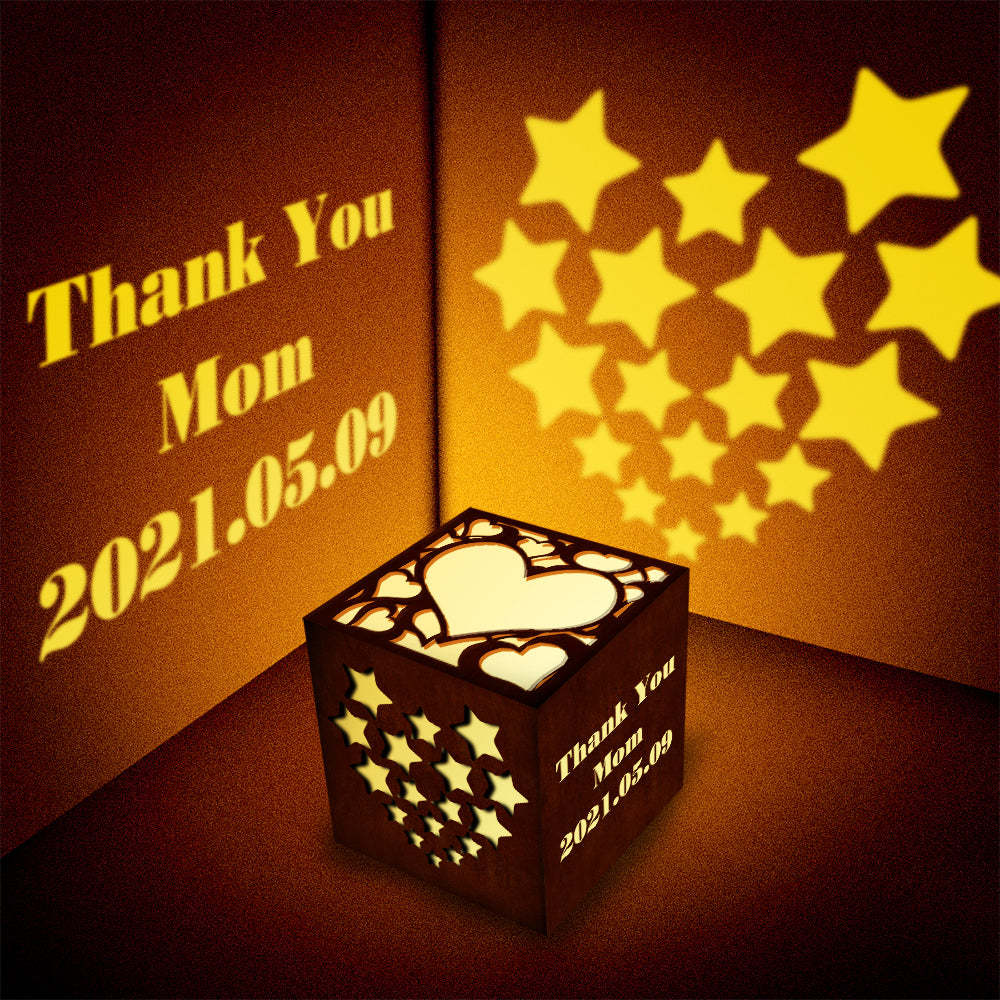 Gift for Mom Custom Text Lantern Box Custom Projection Light DIY Gift