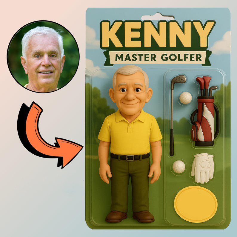 Fully Body Customizable 3D Effect Action Figure Pack Packaging Toy Box Style Art Gift Personalized Acrylic Car Hanger Gift for Papa Father's Day Gifts - MyMoonLampUk