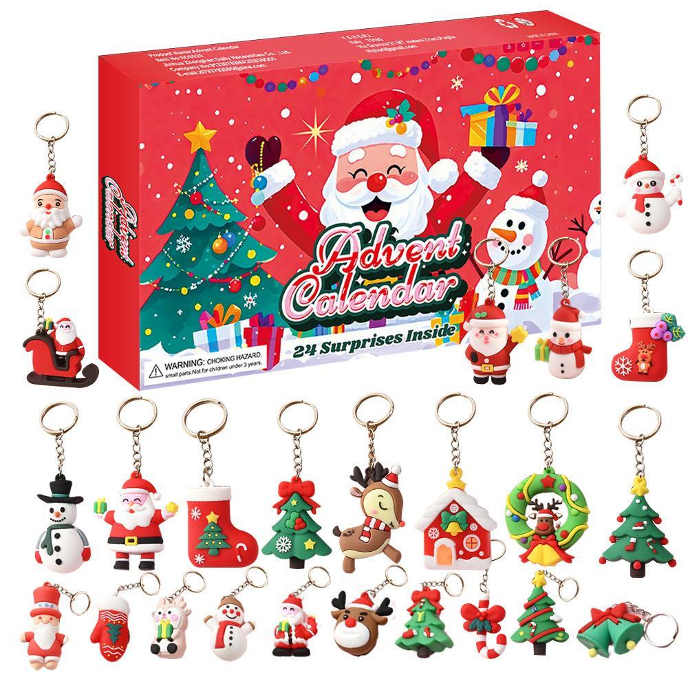 Christmas Advent Calendar Blind Box Tear Off Countdown with 24 Days of Numbers Christmas Keychains - MyMoonLampUk
