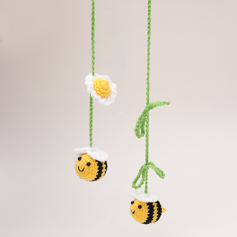 Handcrafted Bee Crochet Pot Birthday Anniversary Gift for Friends and Family - MyMoonLampUk